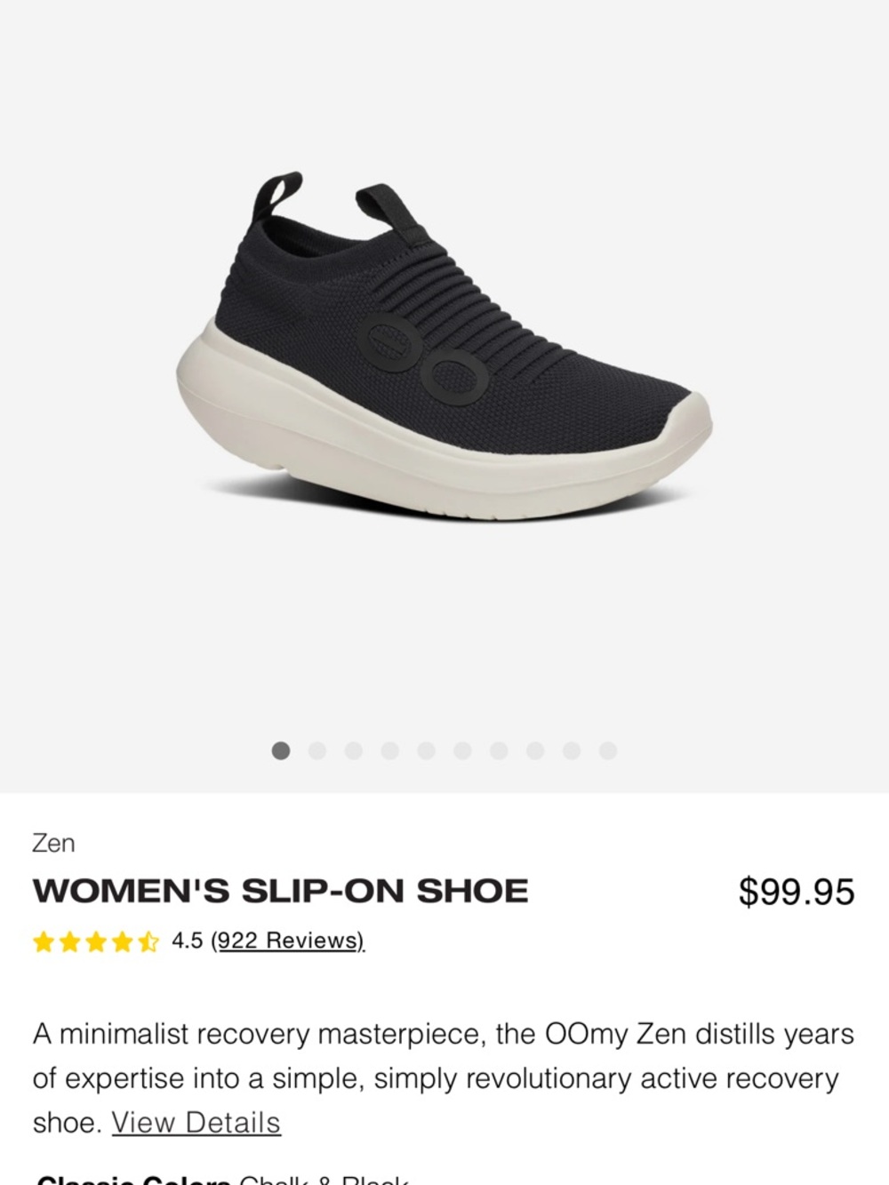 OOFOS OOmy ZEN SLIP ON SZ 6 w new in box !!!